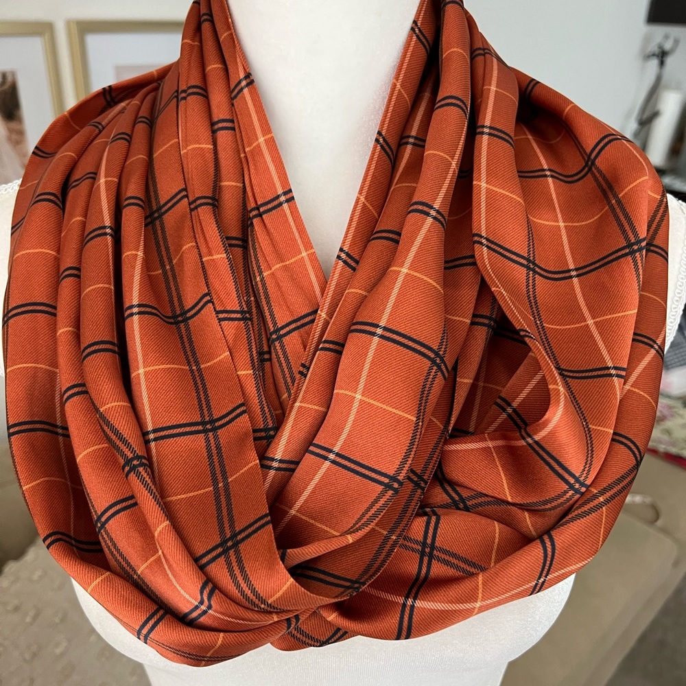 Silk infinity gingham scarf